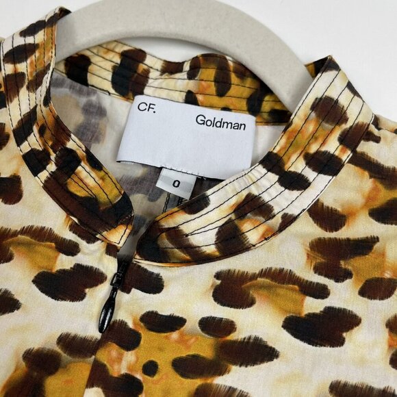 CF Goldman Leopard Corset Midi Dress Womens Size 0 Ruffle Cheetah - Picture 4 of 10